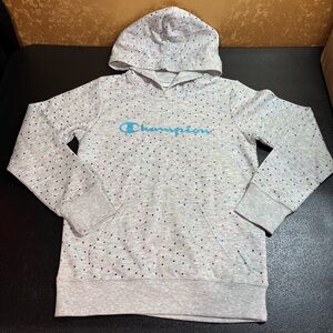 Champion Kids' Light Gray Hoodie with Multicolor Dots